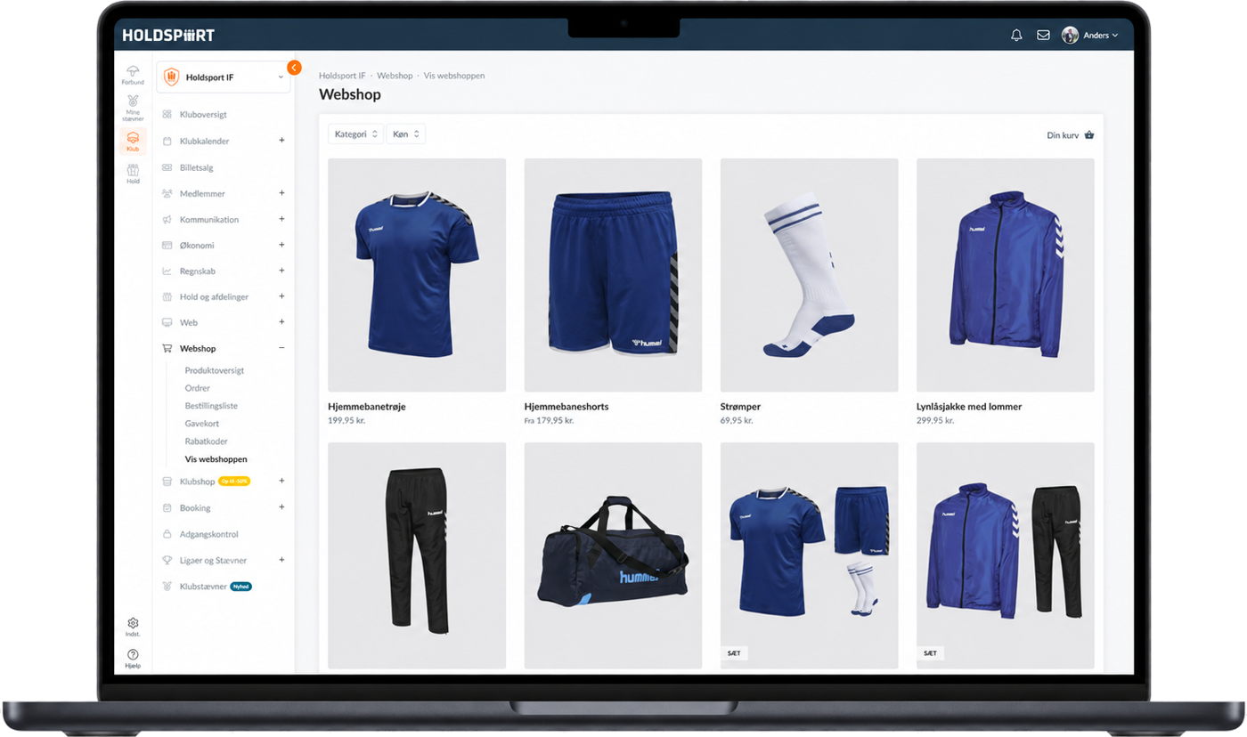 Klubshoppen i Holdsport – spillersæt, træningstøj og udstyr fra hummel