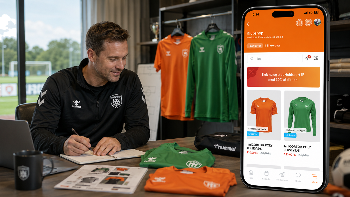 Klubtøj og spillersæt fra hummel bestilles i Holdsports klubshop